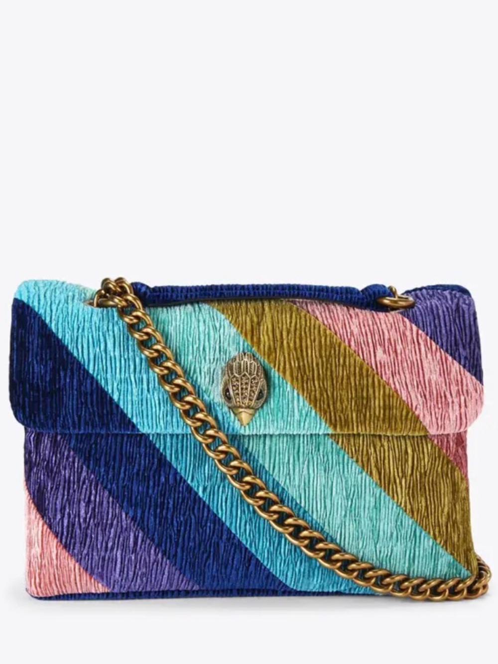 KURT GEIGER VELVET SOFT KENSINGTON BAG